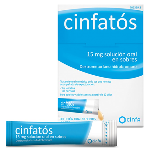 Cinfatos 15 mg 18 sobres solución oral