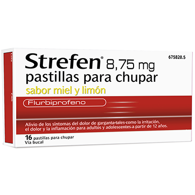 Strefen 8.75 mg 16 pastillas para chupar miel y limón