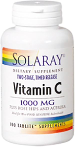 Vitamina C 1000 mg 100 tabletas Solaray