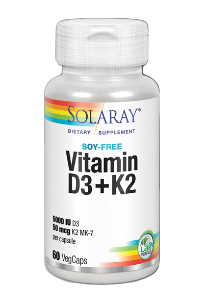 Vitamina D3 & K2 60 cápsulas Solaray